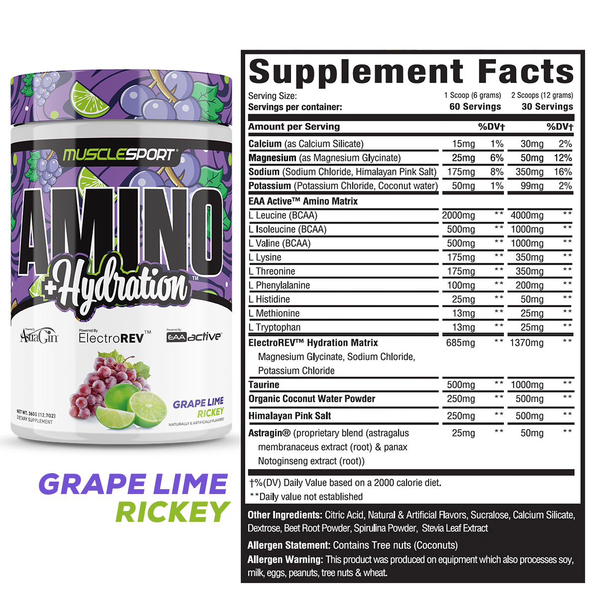 Amino + Hydration™ 360 Grams - Musclesport® -