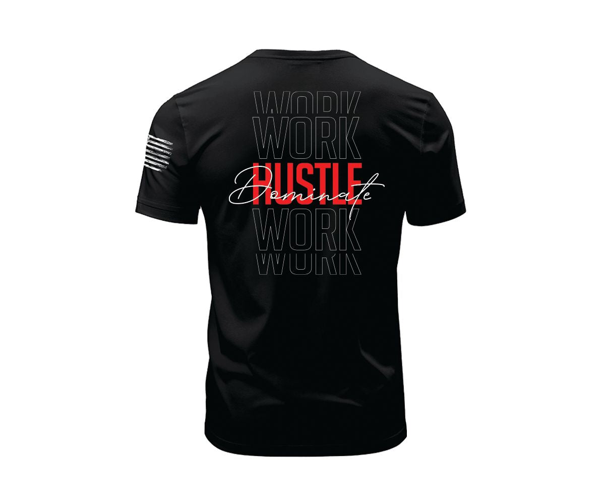 Official Musclesport T-Shirt - Work Hustle Dominate - Black