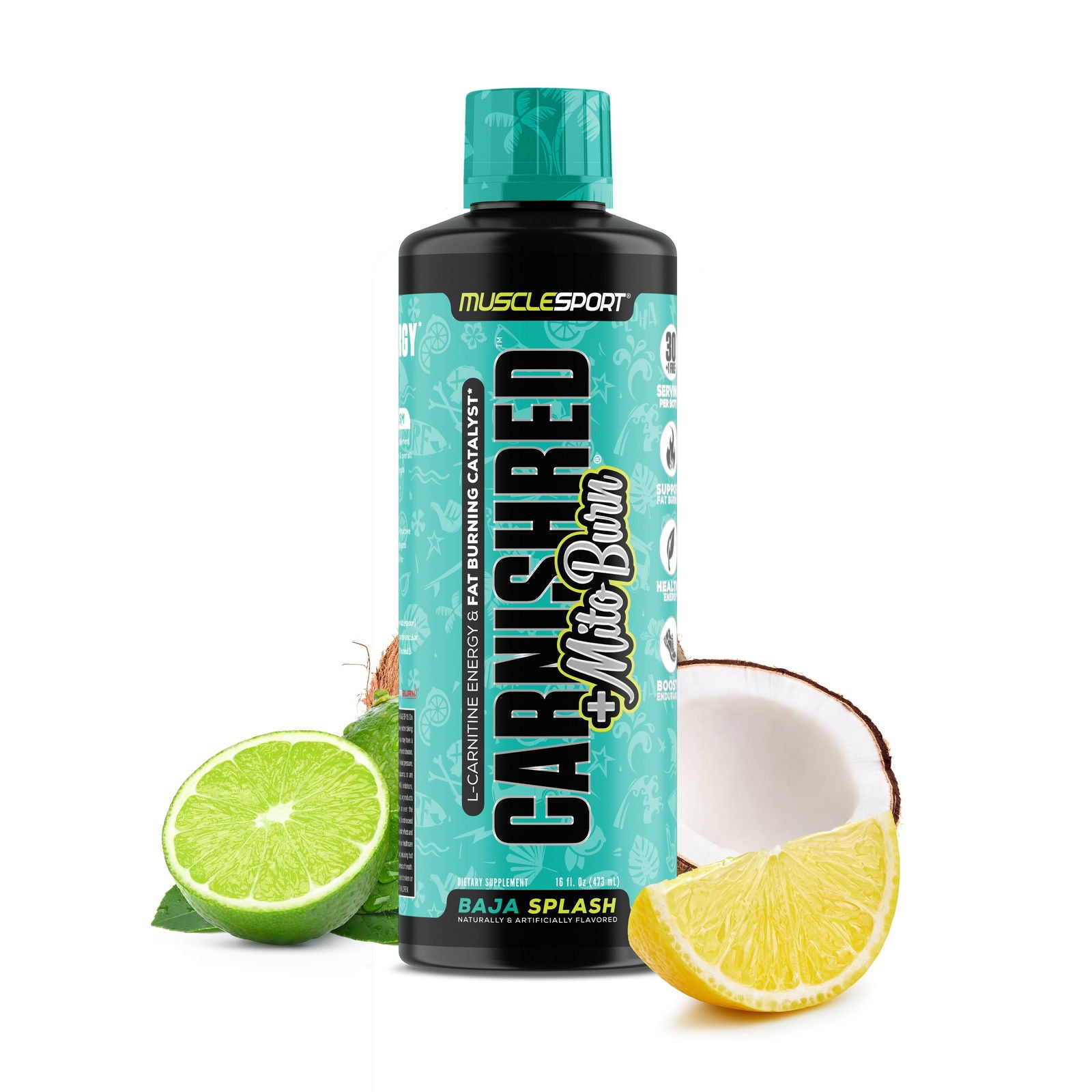 CarniShred®+ Mitoburn® 16oz Liquid - Non Stim Metabolism Support, - Workout Catalyst - Musclesport®