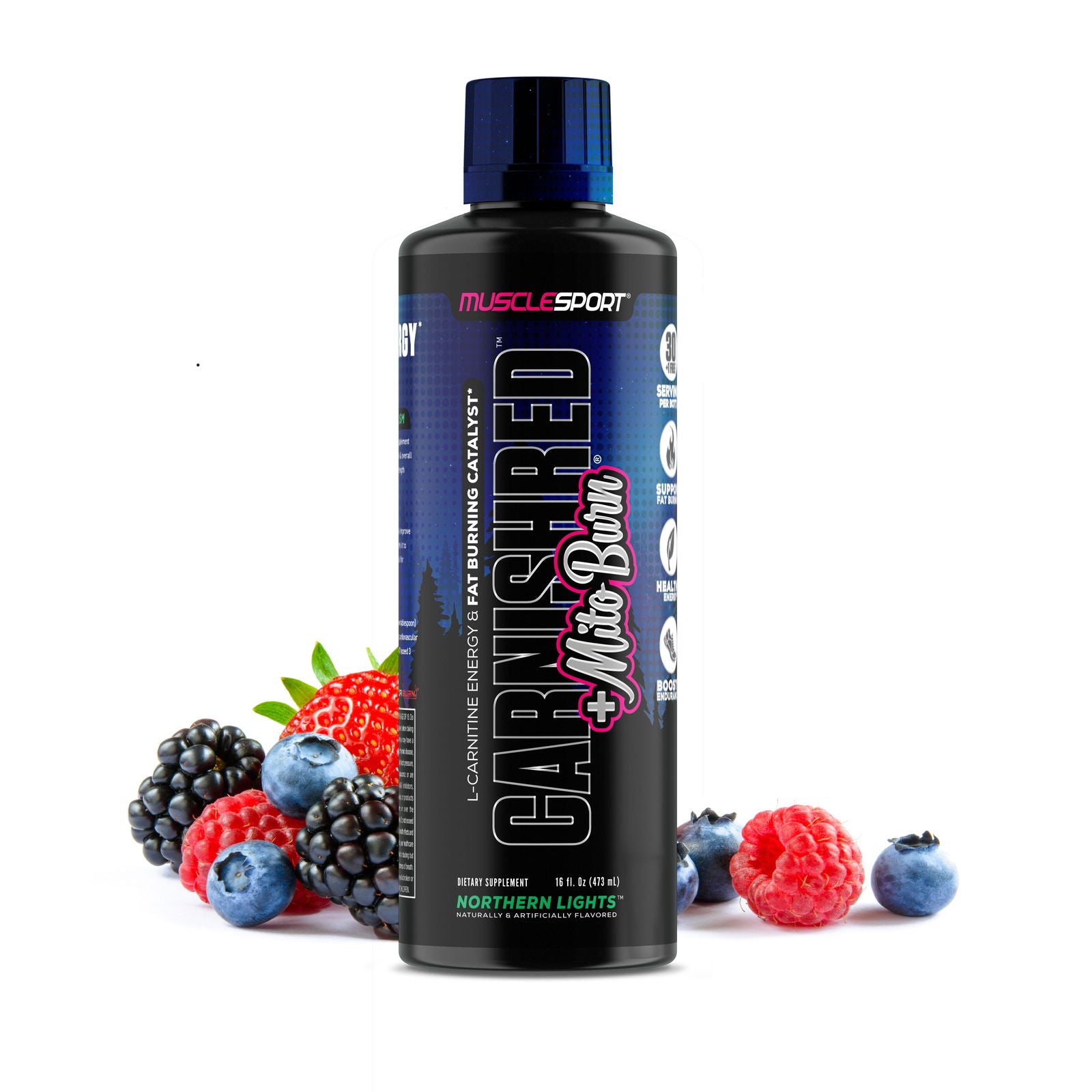 CarniShred®+ Mitoburn® 16oz Liquid - Non Stim Metabolism Support, - Workout Catalyst - Musclesport®