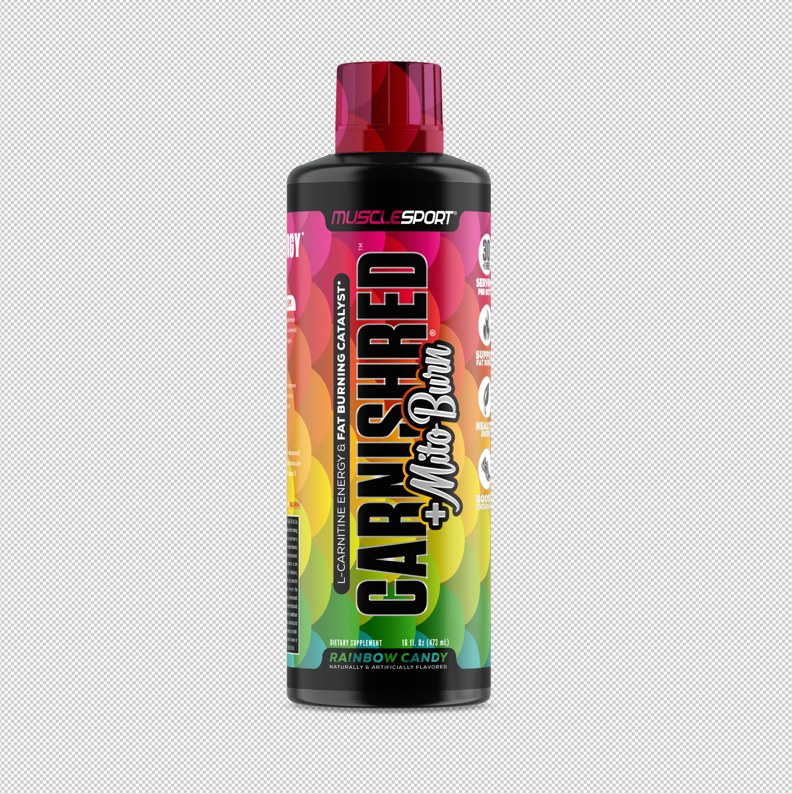CarniShred®+ Mitoburn® 16oz Liquid - Non Stim Metabolism Support, - Workout Catalyst - Musclesport®