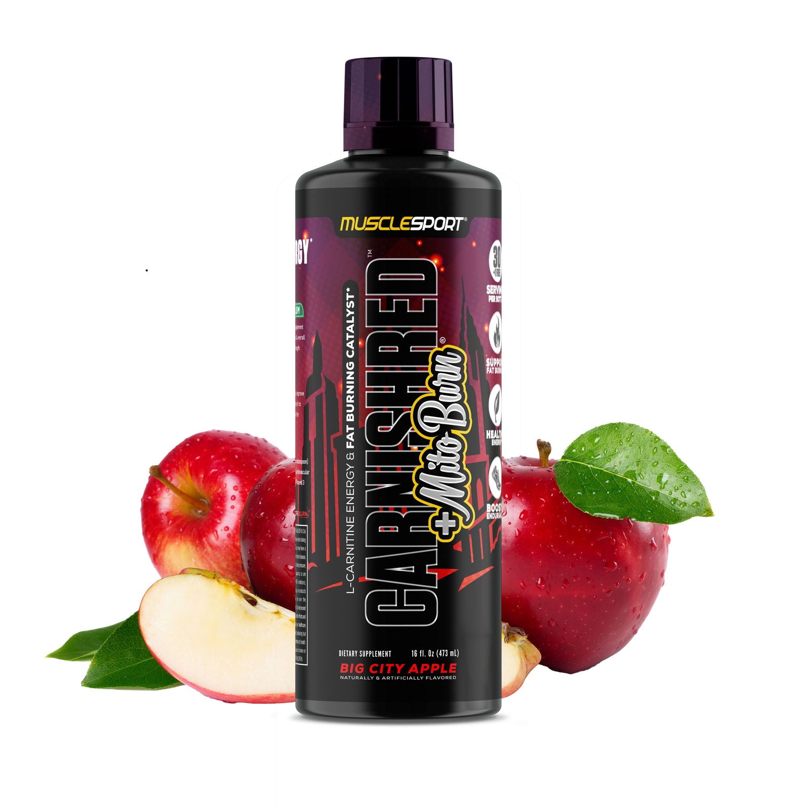 CarniShred®+ Mitoburn® 16oz Liquid - Non Stim Metabolism Support, - Workout Catalyst - Musclesport®
