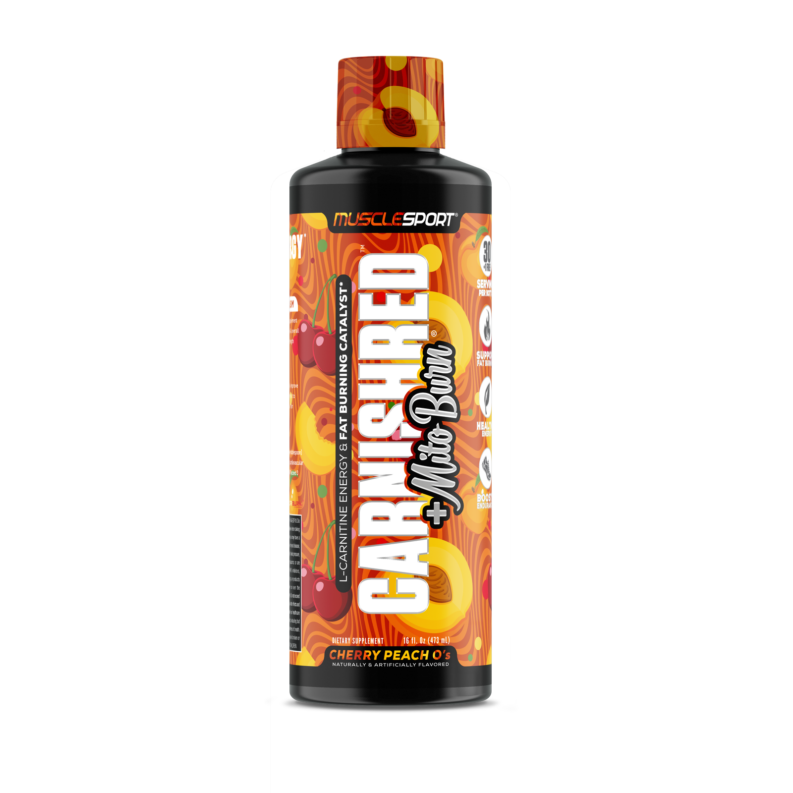 CarniShred®+ Mitoburn® 16oz Liquid - Non Stim Metabolism Support, - Workout Catalyst - Musclesport®