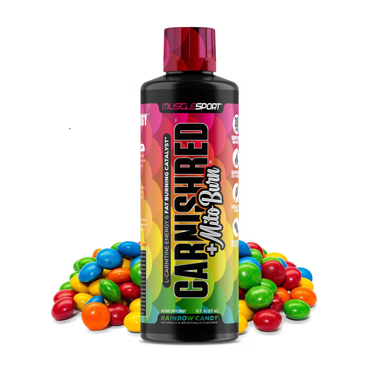 CarniShred®+ Mitoburn® 16oz Liquid - Non Stim Metabolism Support, - Workout Catalyst - Musclesport®
