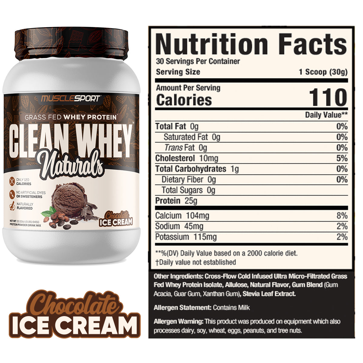 Clean Whey™ Naturals Grass Fed Protein 2lb