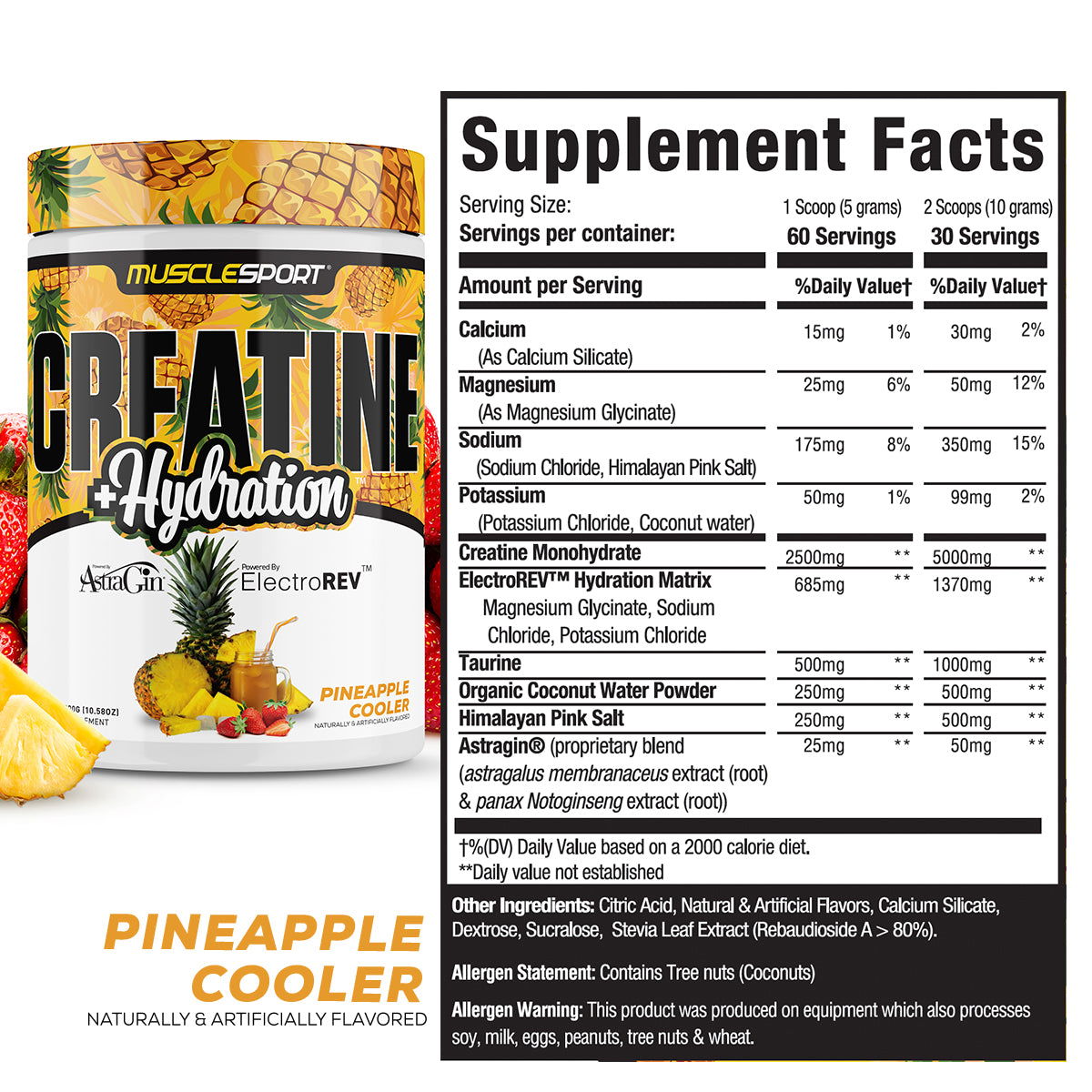 Creatine + Hydration™ 300 Grams - Musclesport®