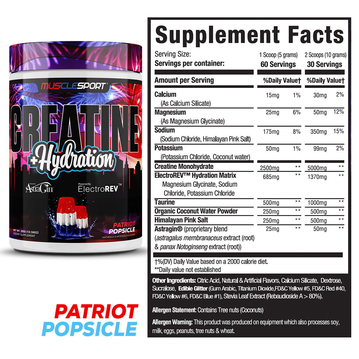 Creatine + Hydration™ 300 Grams - Musclesport®