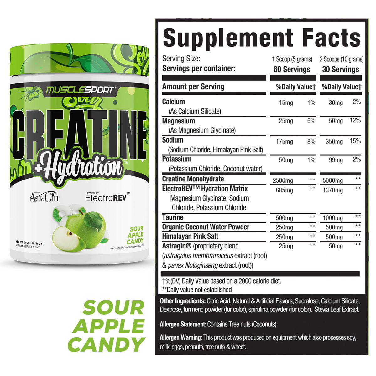 Creatine + Hydration™ 300 Grams - Musclesport®