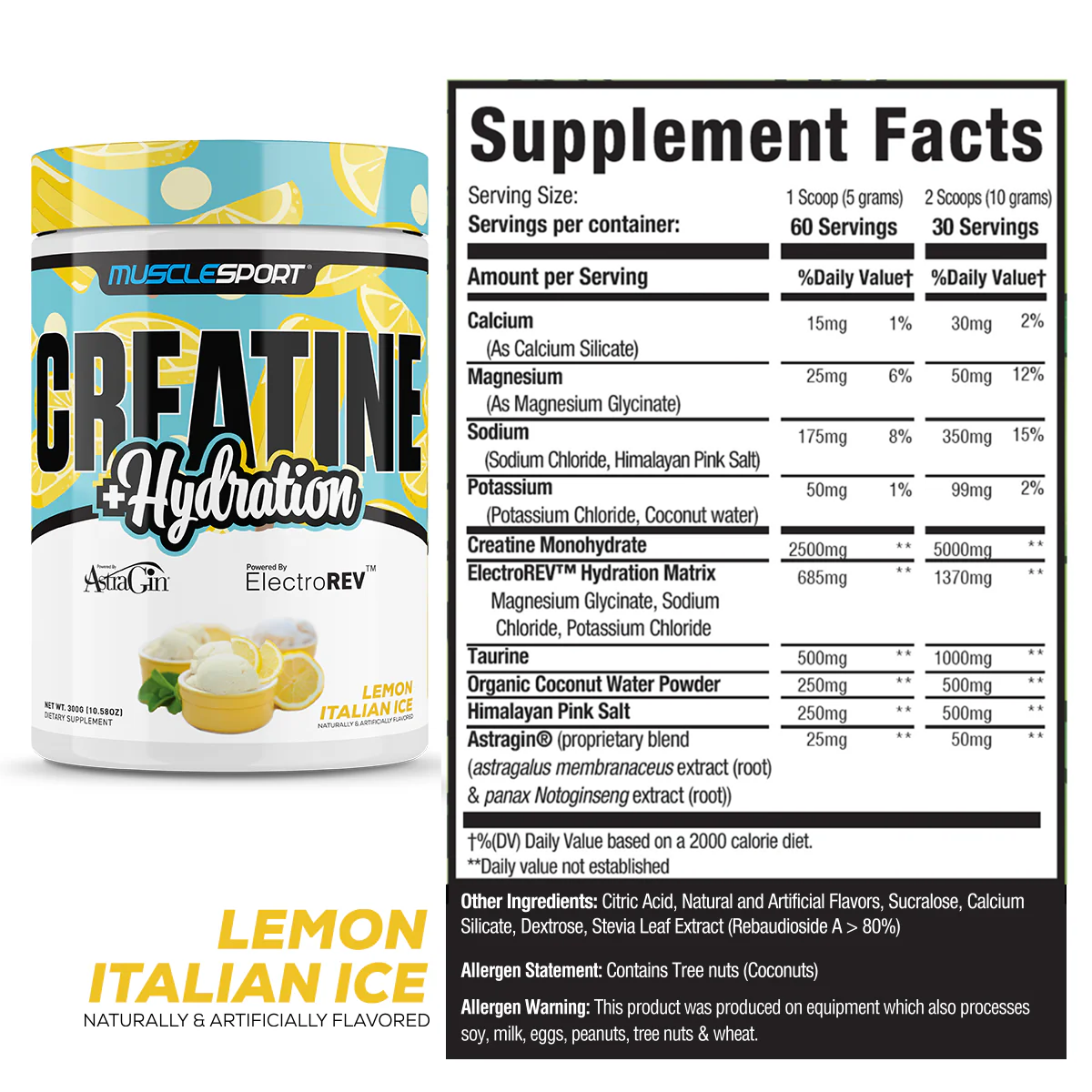Creatine + Hydration™ 300 Grams - Musclesport®