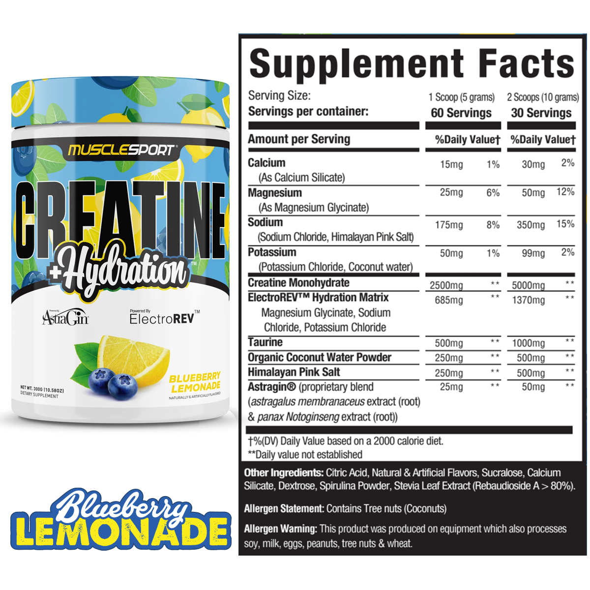 Creatine + Hydration™ 300 Grams - Musclesport®