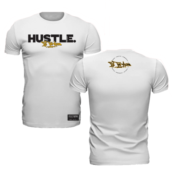 Be The Alpha "HUSTLE" T-Shirt Scallop Cut / Glacier