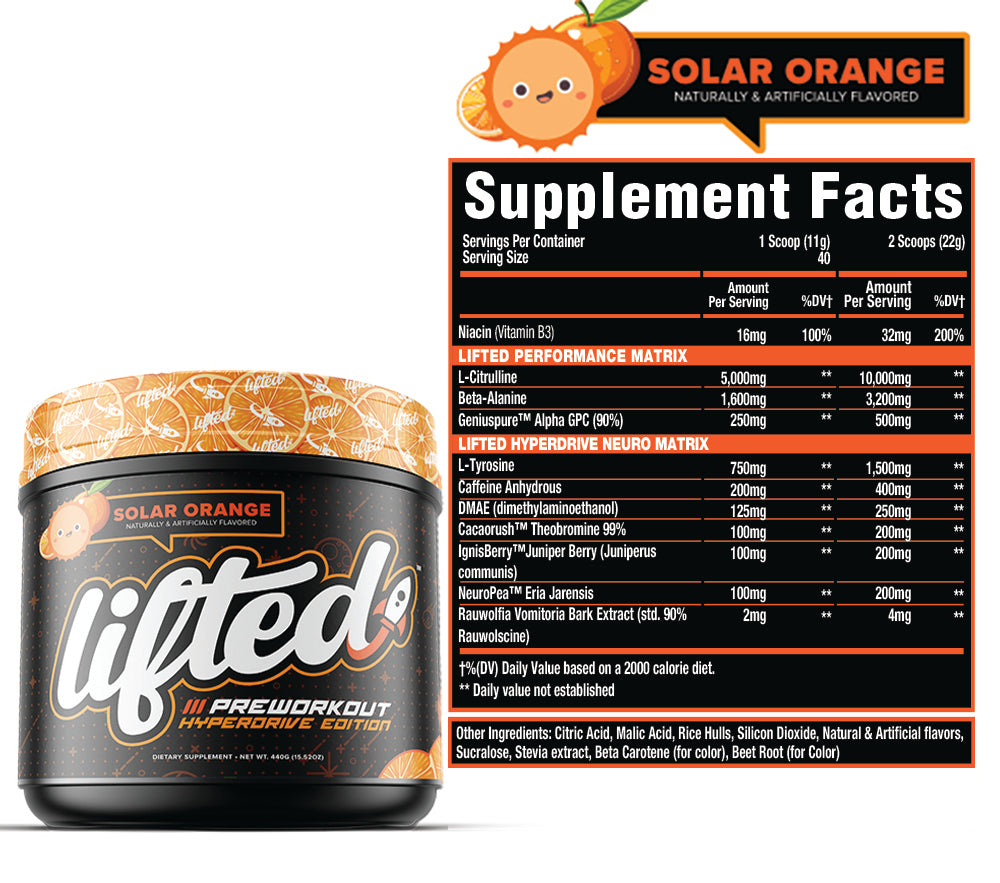 Lifted™ Preworkout - Hyperdrive Edition - 40 Servings