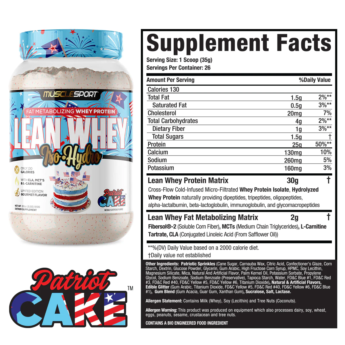 Lean Whey Patriot Cake Limited Edition - Musclesport® -