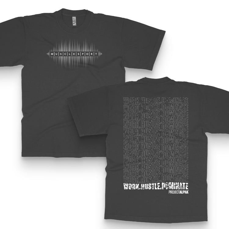 "Project Alpha" Soundwave logo Design - Oversize High Neck 6.5oz Unisex T-Shirt - Musclesport® - Apparel