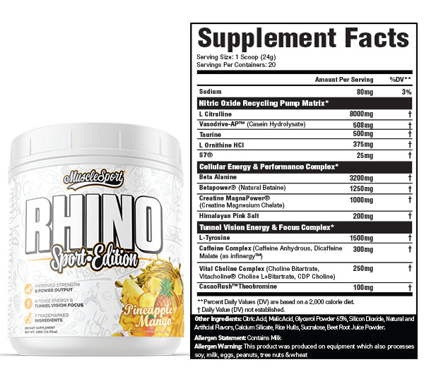Rhino Sport Pre-workout - Limited Edition - 20 Servings