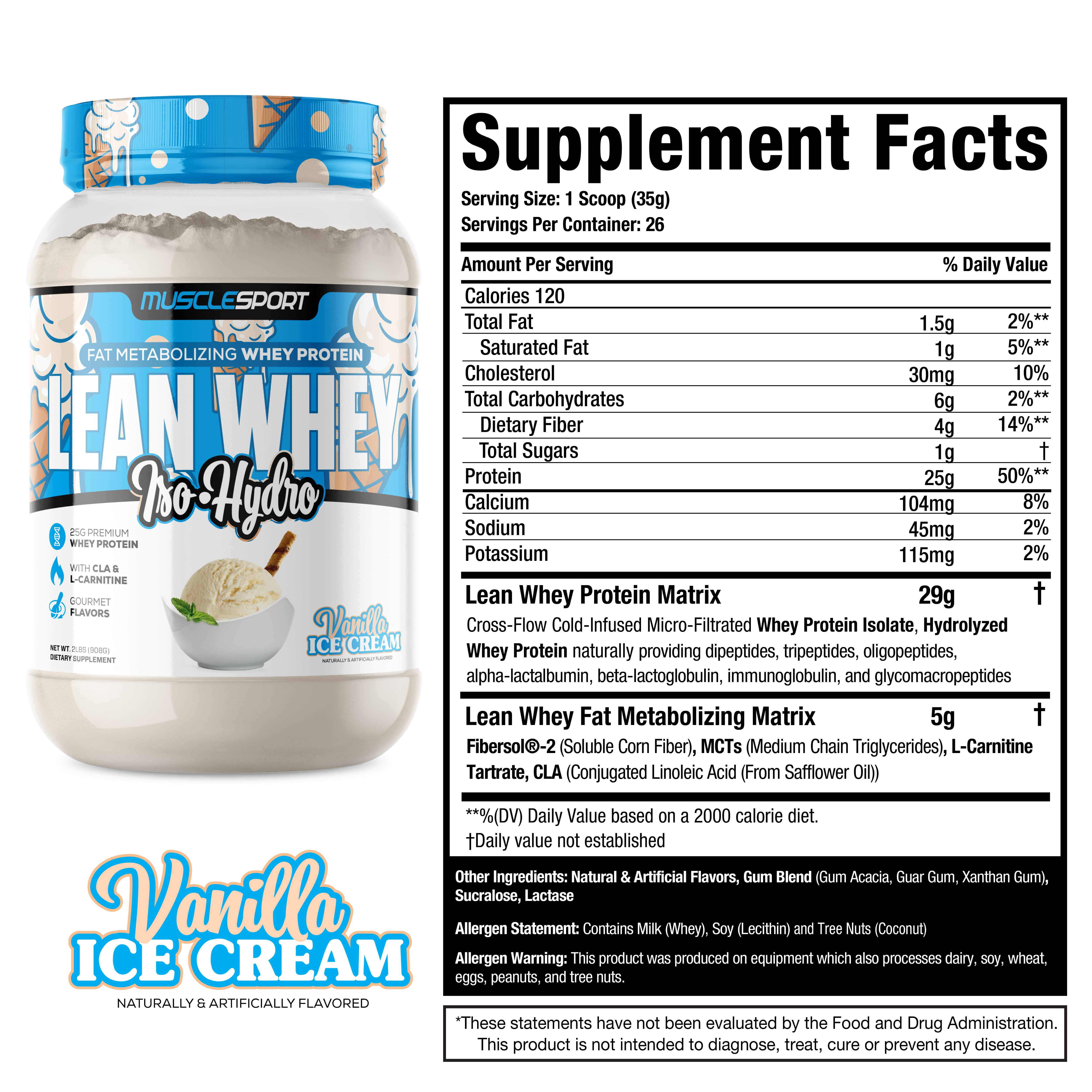 Lean Whey® Iso Hydro Gourmet Protein 2lb - Standard