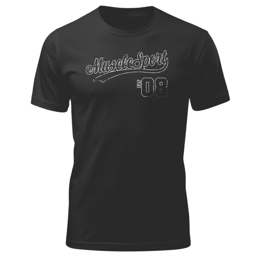 Musclesport Baseball Grey Logo Charcoal T-shirt