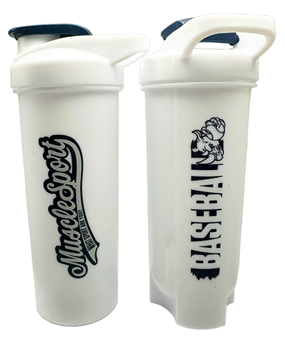Official Musclesport Baseball White Bottle - Shaker 28oz