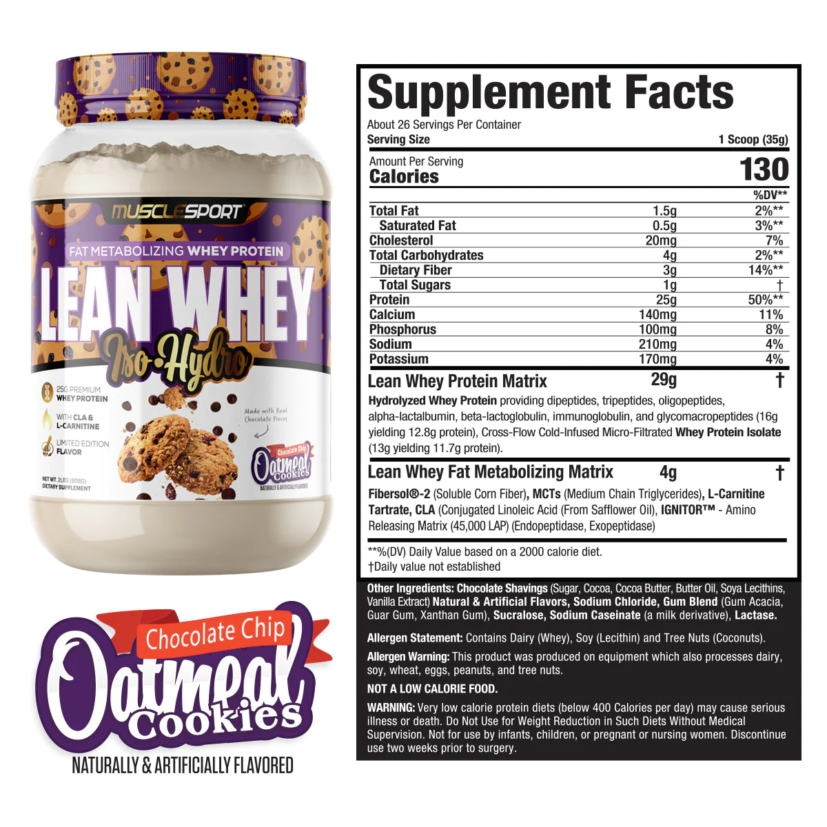 Lean Whey™ Iso Hydro Gourmet Protein 2lb - Limited Edition - Musclesport® -