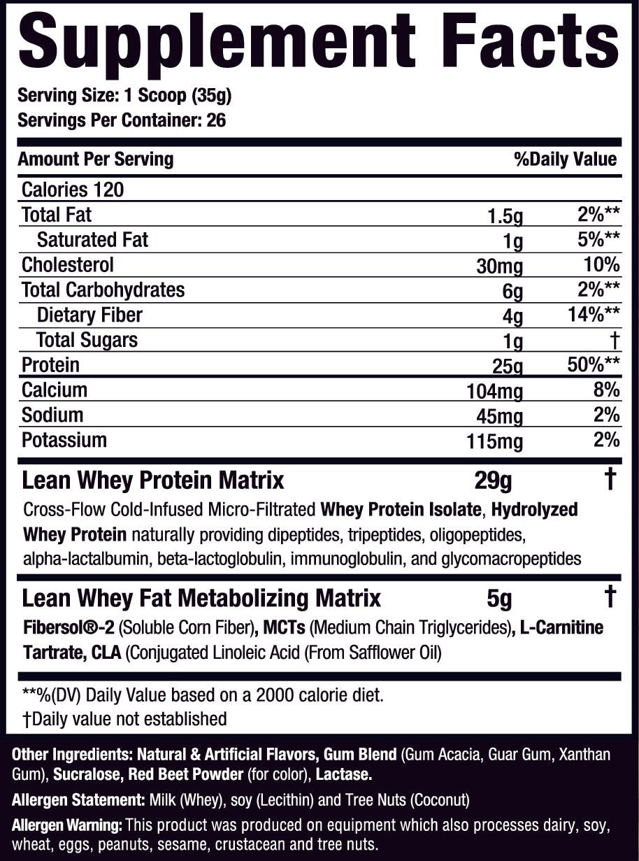 Lean Whey® Iso Hydro Gourmet Protein 2lb - Standard