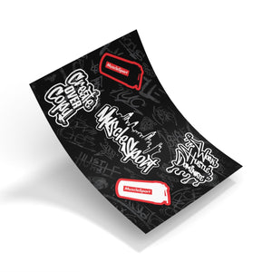 Musclesport Graffiti Black and Red Limited Edition Sticker Sheet by Dre Sierra