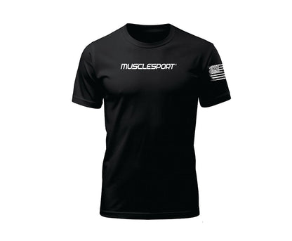 Official Musclesport T-Shirt - Work Hustle Dominate - Black