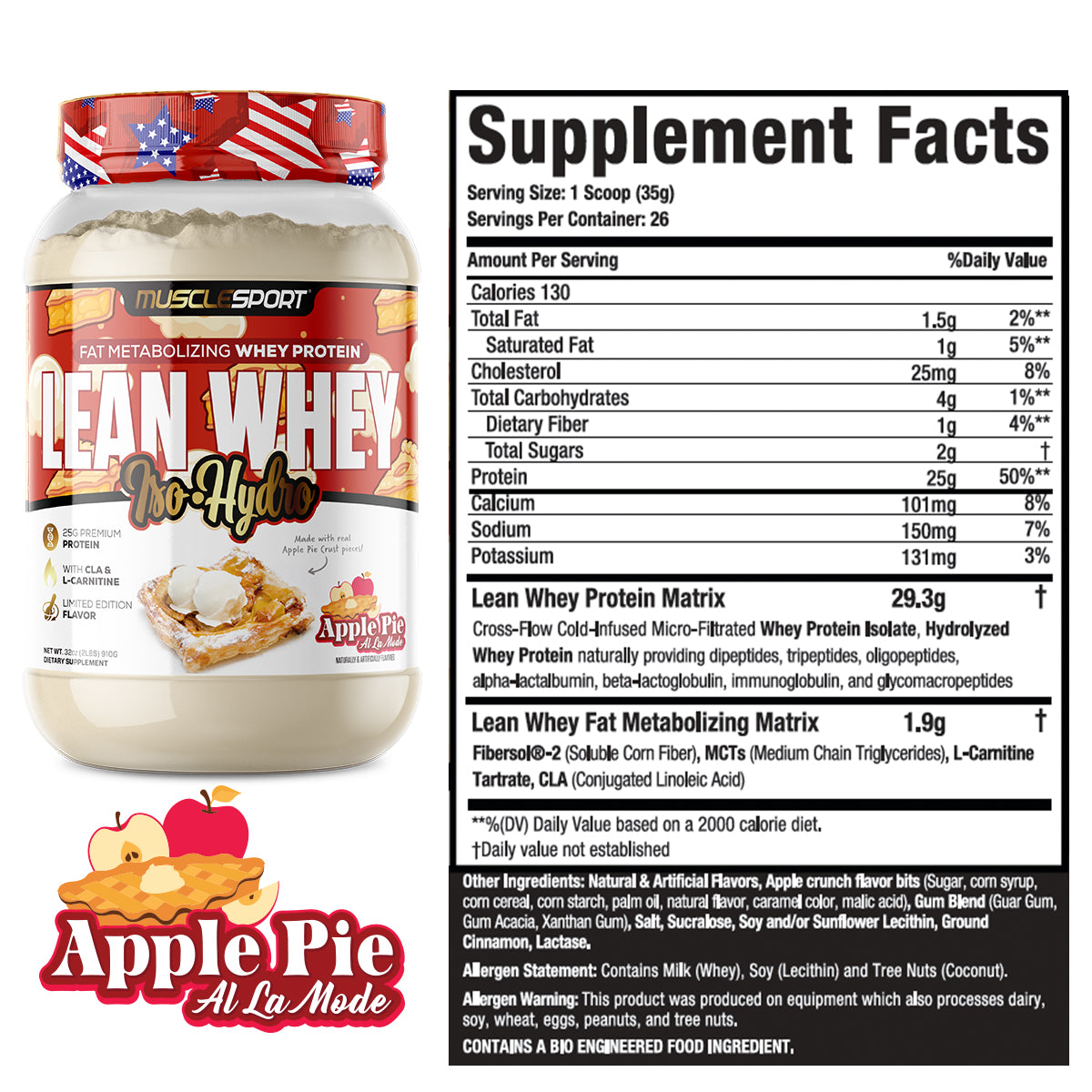 Apple Pie Lean Whey Supplement Facts