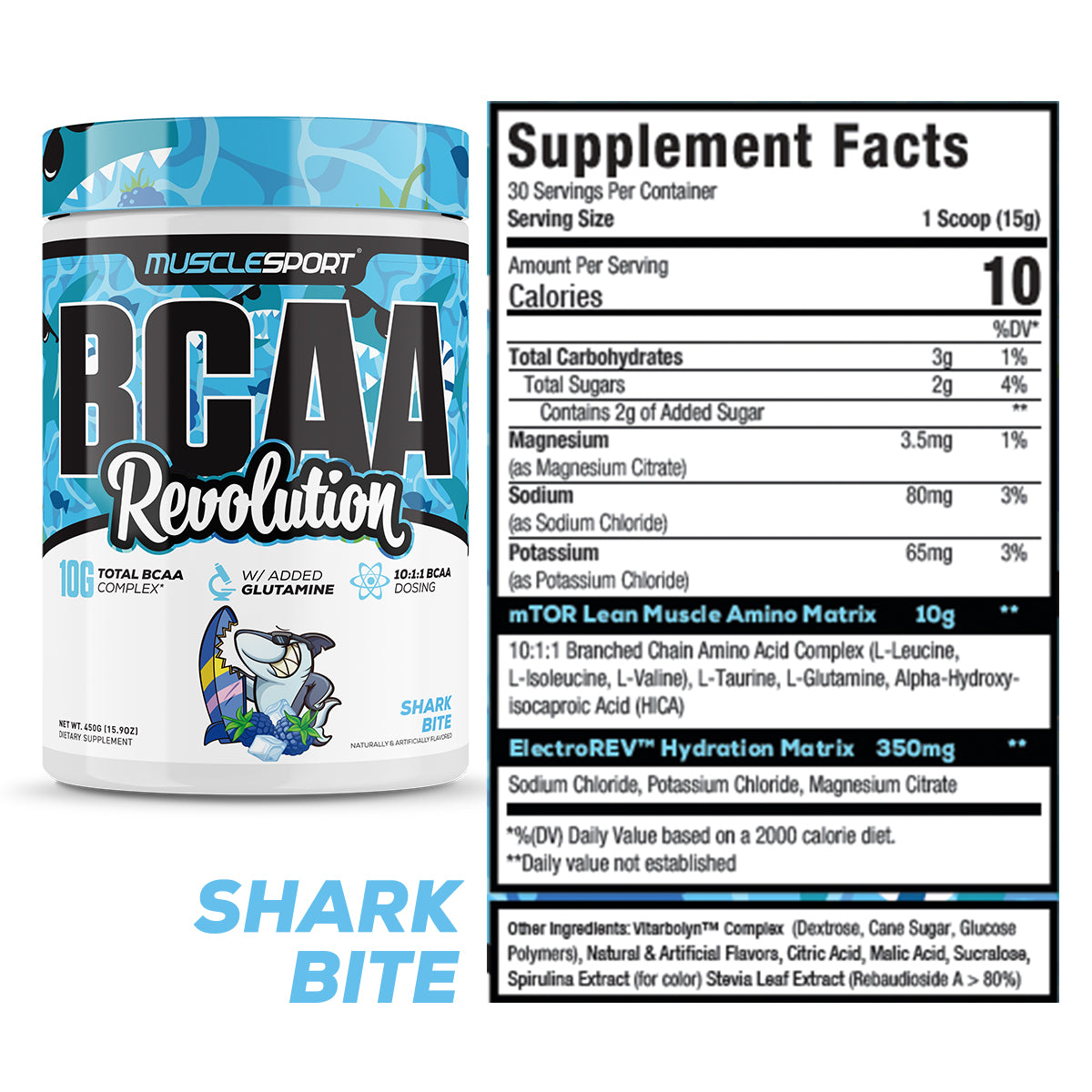 BCAA Shark Bite Supplement Facts