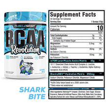 Load image into Gallery viewer, BCAA Shark Bite Supplement Facts