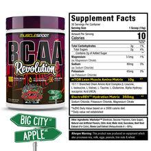 Load image into Gallery viewer, BCAA Revolution Big City Apple Supplement Facts