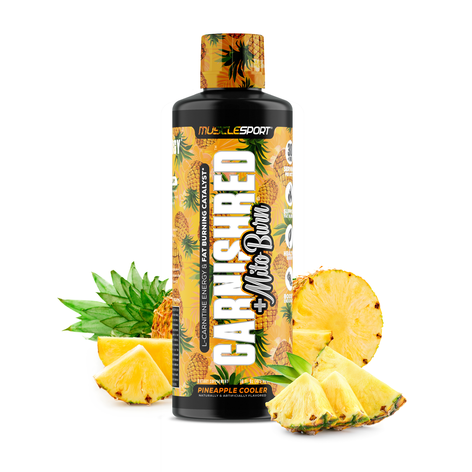 CarniShred®+ Mitoburn® 16oz Liquid - Non Stim Metabolism Support, - Workout Catalyst - Musclesport®