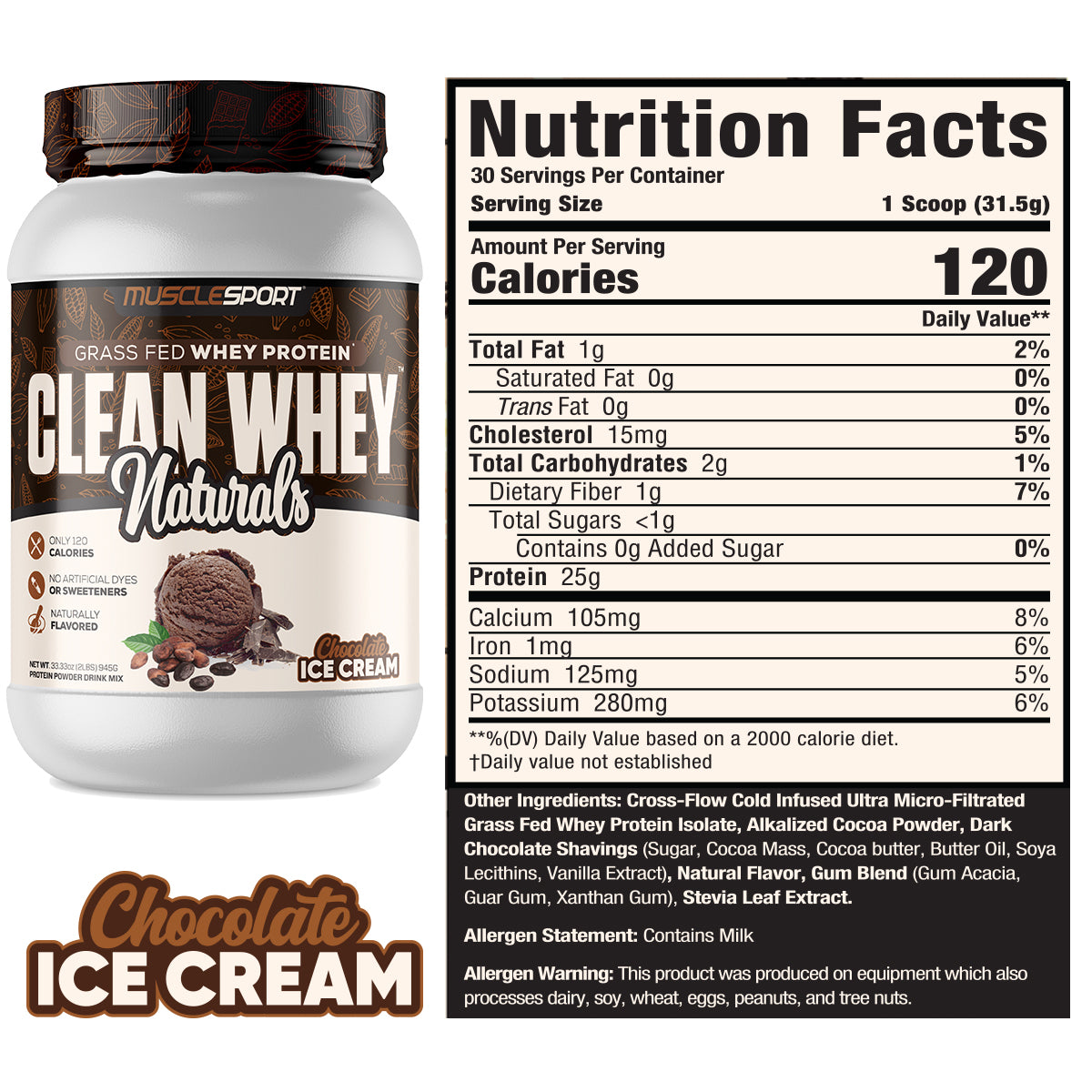Clean Whey™ Naturals Grass Fed Protein 2lb