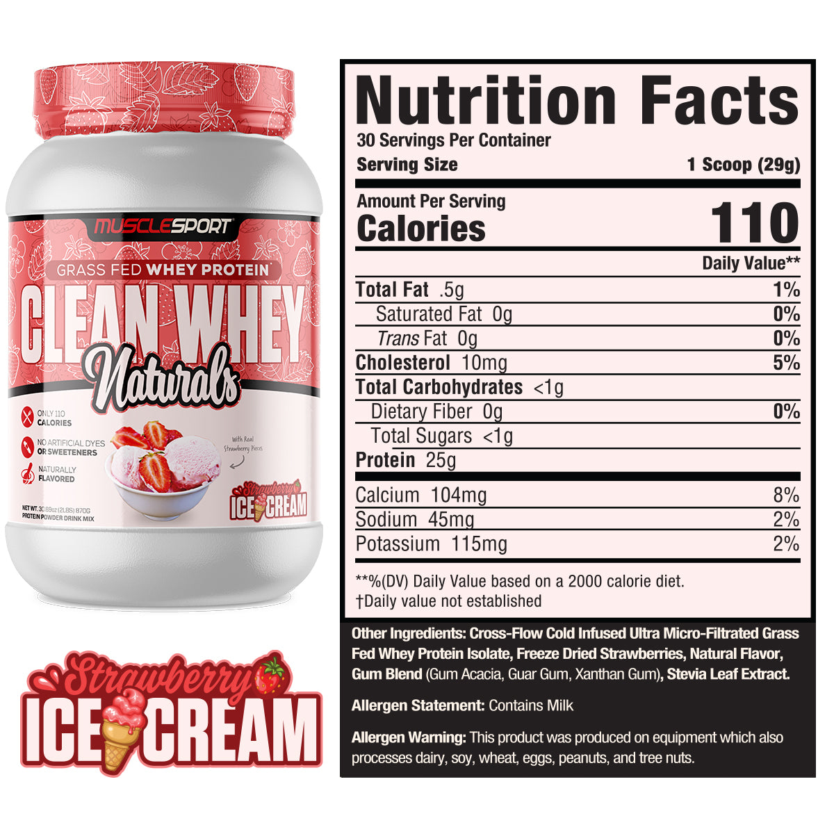 Clean Whey™ Naturals Grass Fed Protein 2lb