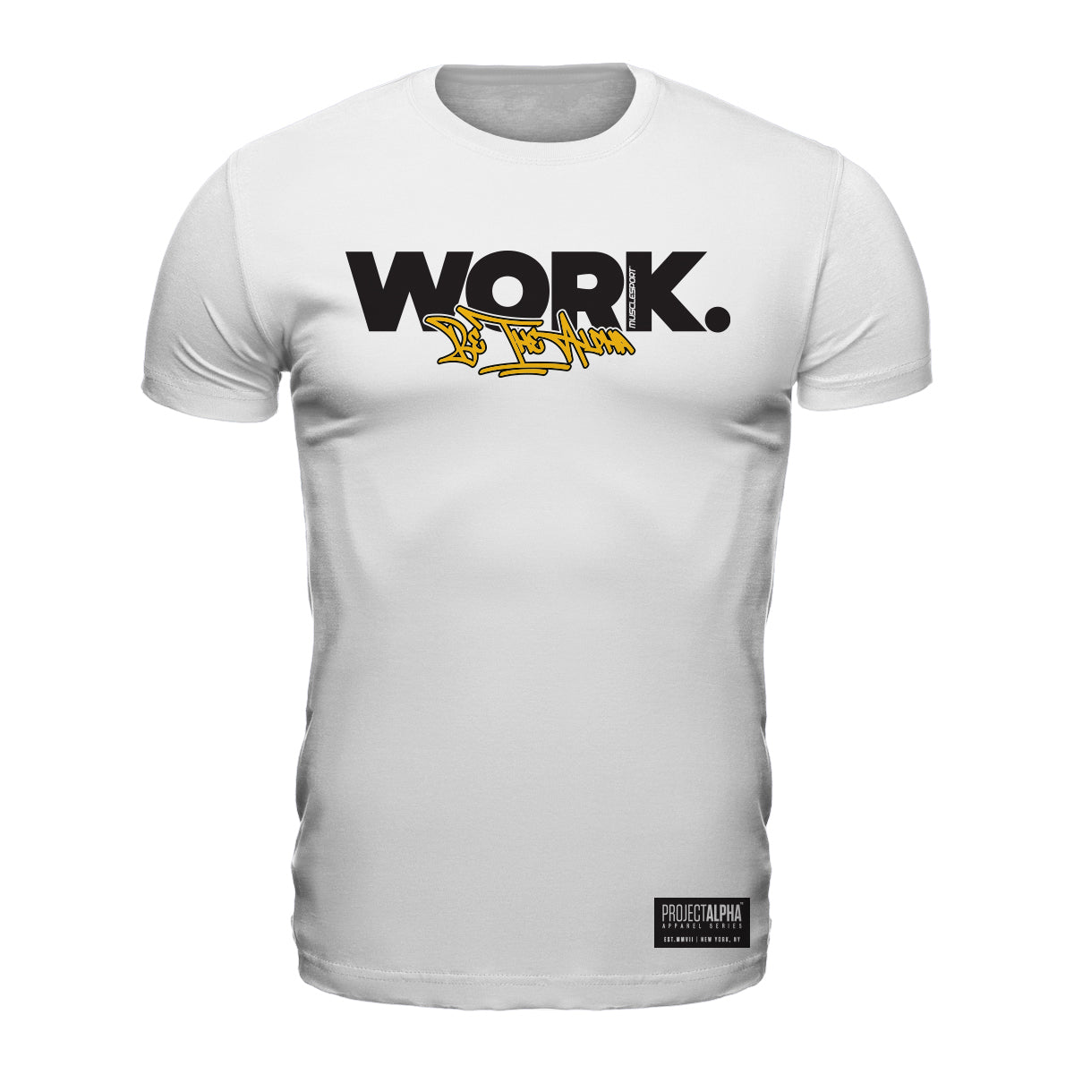 $5 Off - Be The Alpha "WORK" T-Shirt Scallop Cut / Glacier - Musclesport® - 