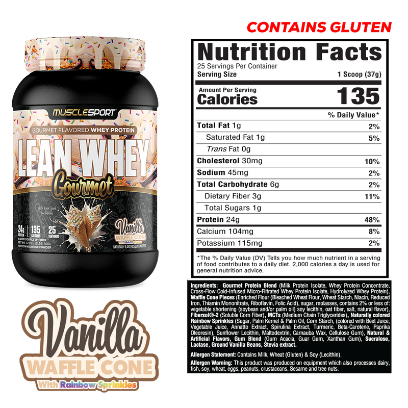 Lean Whey® Gourmet 2lb | MuscleSport® | Premium Protein Powder ...