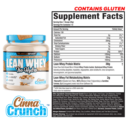Lean Whey® Iso Hydro Gourmet Protein 1lb