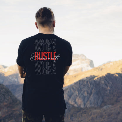 Official Musclesport T-Shirt - Work Hustle Dominate - Black