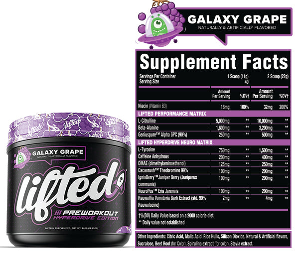 Lifted™ Preworkout - Hyperdrive Edition - 40 Servings