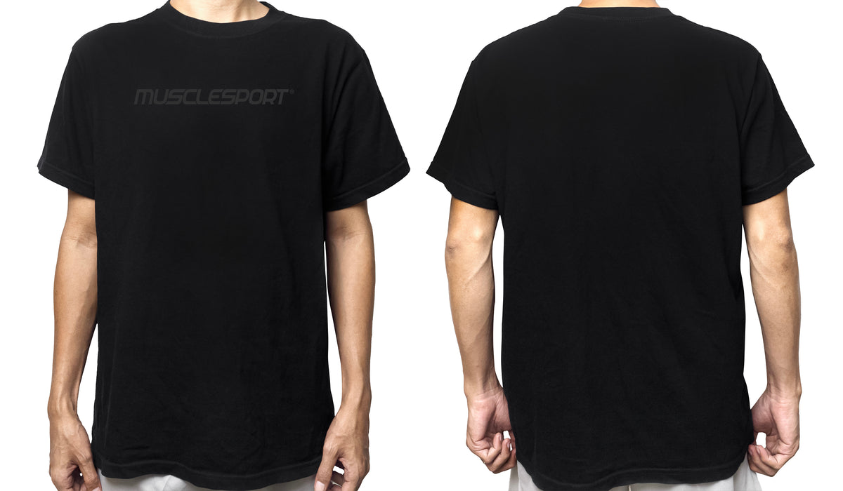 Official Musclesport Logo Black Raised on Black Oversize T-Shirt