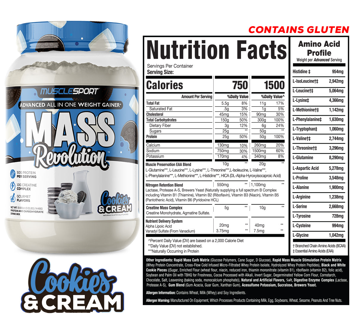 Mass Revolution™ Mass Gainer 3.2lb