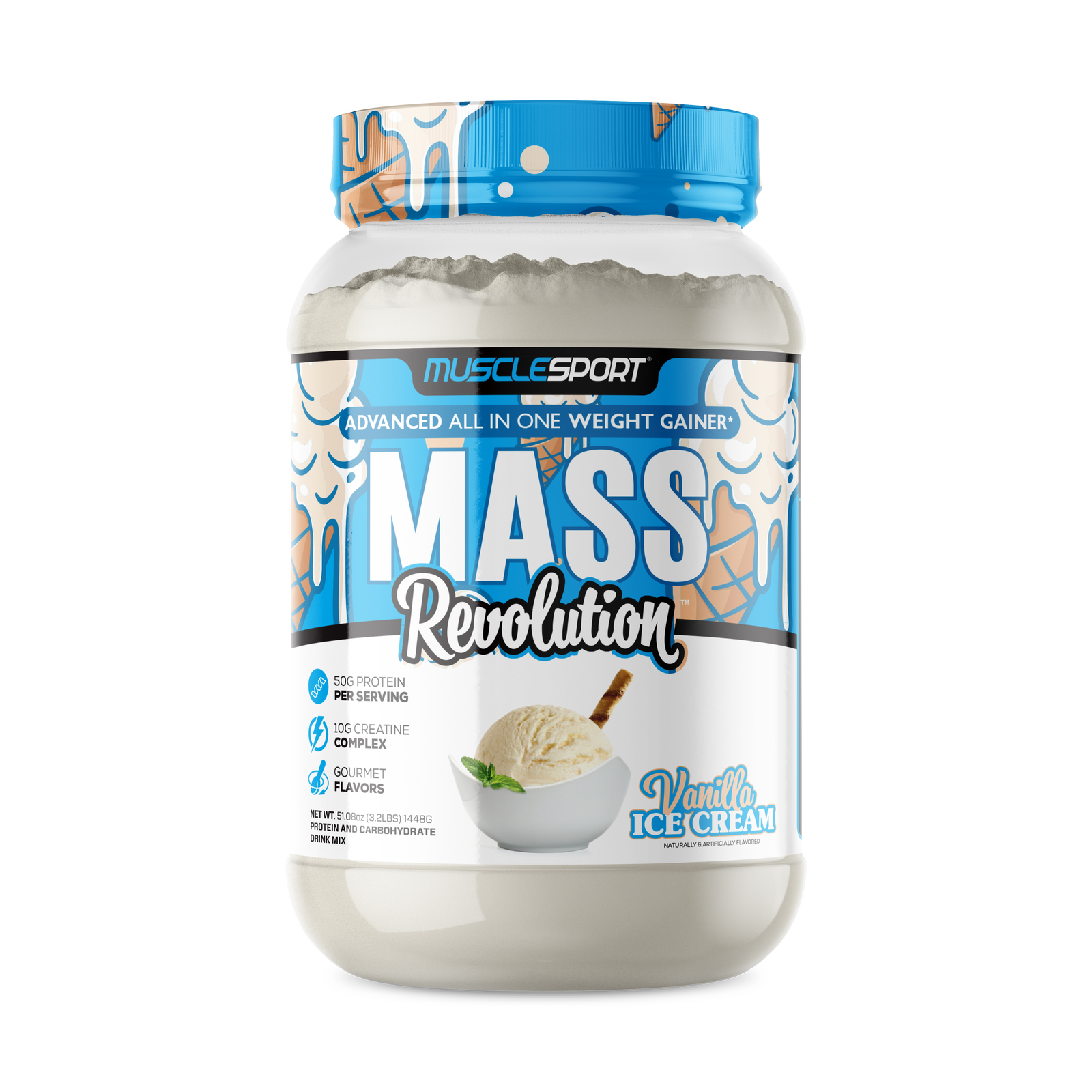 Mass Revolution™ Mass Gainer 3.2lb - Musclesport®