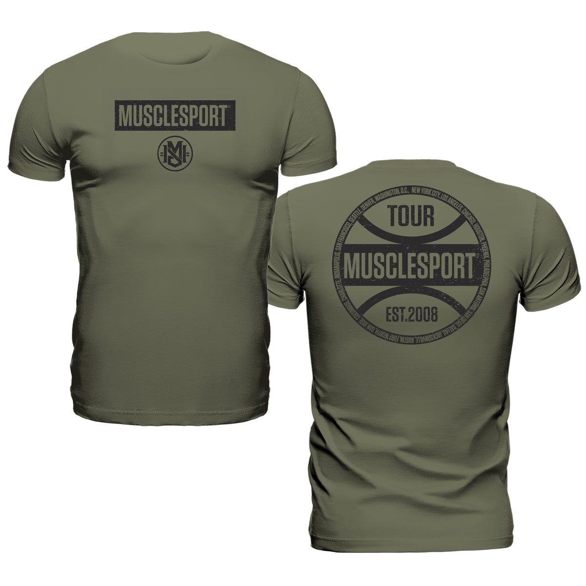 MuscleSport World Tour T-Shirt Sage Green