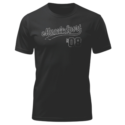 Musclesport Baseball Grey Logo Charcoal T-shirt