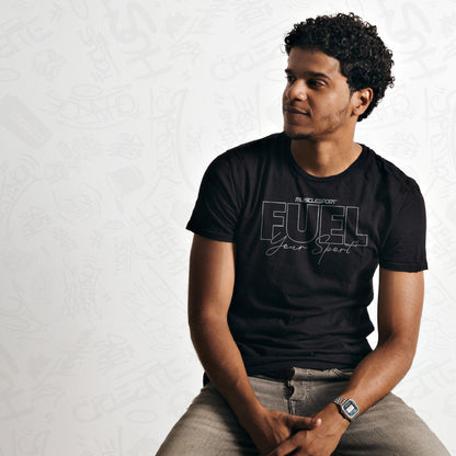 Musclesport Fuel Your Sport Black & White Logo T-Shirt