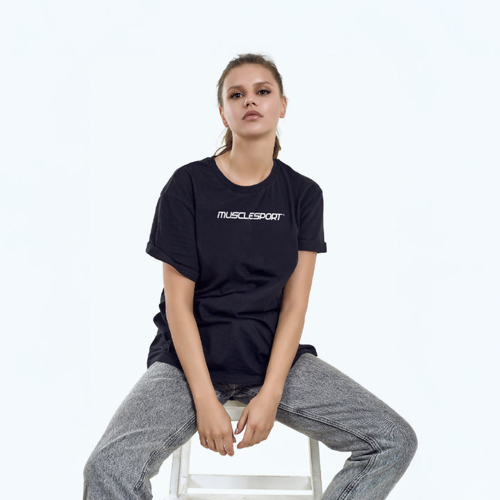 Official MuscleSport® Logo - Black Athletic Fit T-Shirt