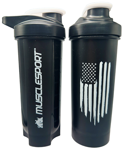Official Musclesport Tall American Flag Black -Shaker 28oz