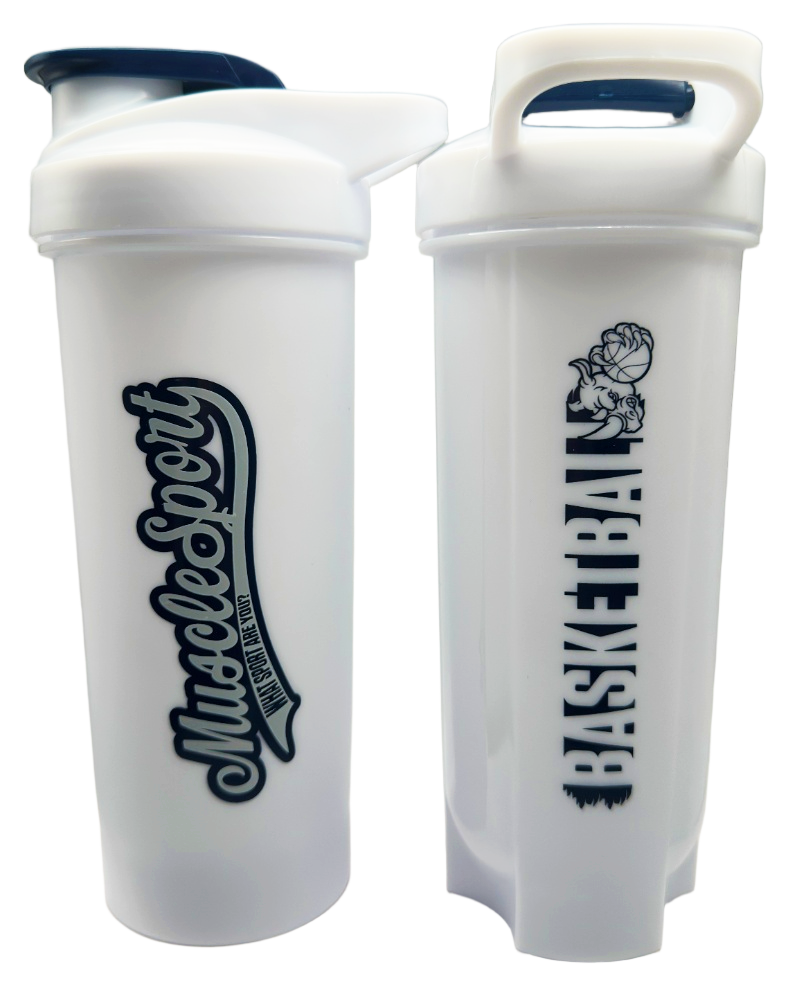 Official Musclesport Basketball White Bottle - Shaker 28oz
