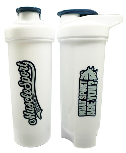 Official Musclesport What sport are you/ White Bottle - Shaker 28oz