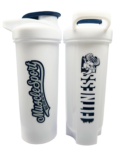 Official Musclesport Fitness White Bottle - Shaker 28oz