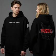 Official Musclesport Hoodie - Work Hustle Dominate - Black